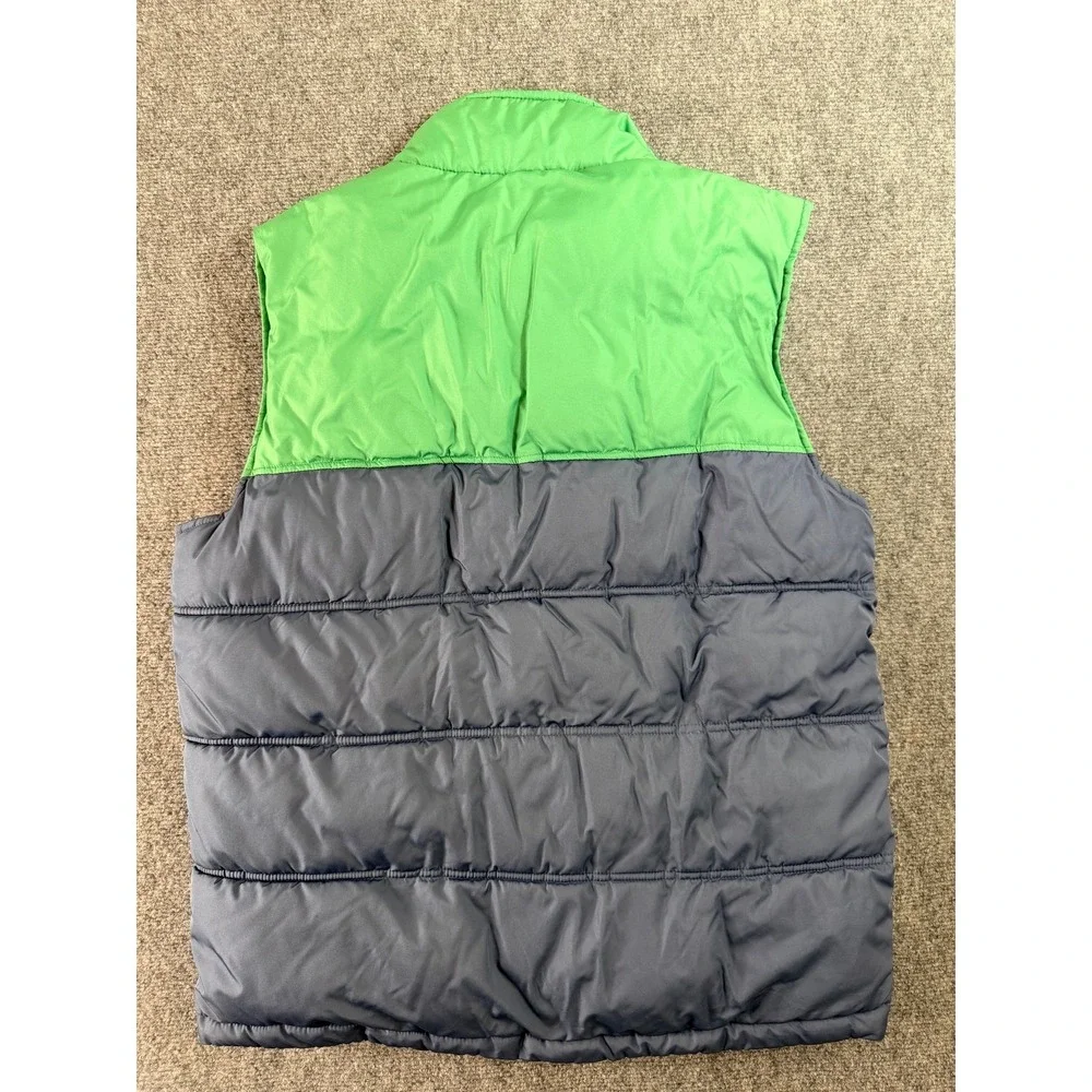 Mossimo Supply Co Mens Puffer Vest L Green Blue Colorblock Full‎ Zip Quilted